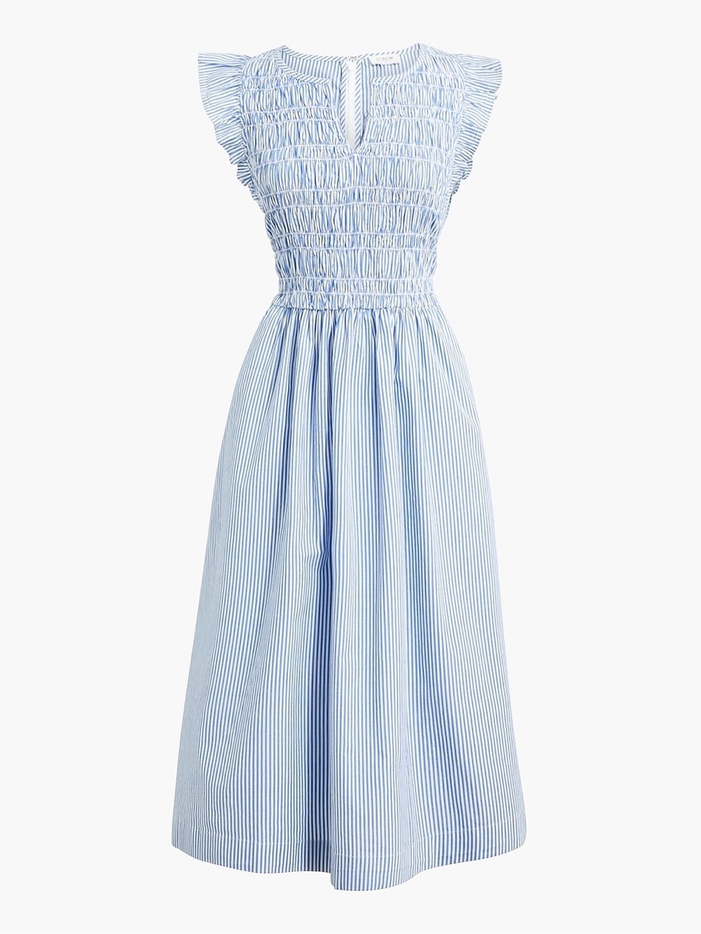 J.Crew Smocked Flutter-sleeve Midi Dress